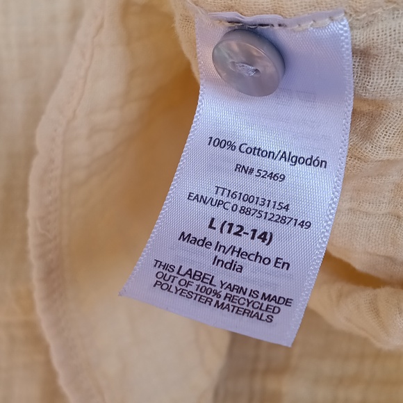 Yellow Crinkled Cotton Button Down Shirt - Picture 2 of 3